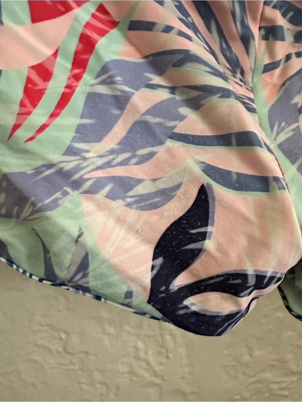 Athleta Girl Swim Blue Coral Pink Tropical Pattern Shorts XL 14